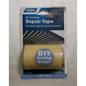 Camco 42613 3 In" x 15 Ft' Clear Patio RV & Camper Awning Fabric Repair Tape....